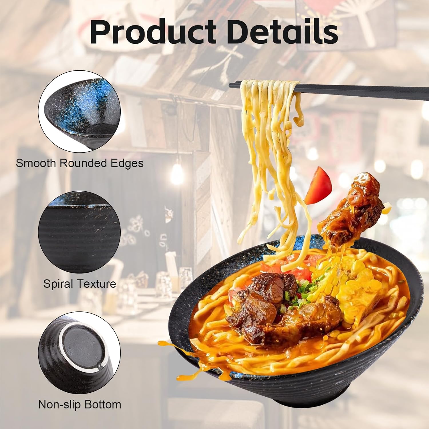 Genießen Sie Ramen stilvoll: 6-teiliges Keramik-Set für jede Gelegenheit