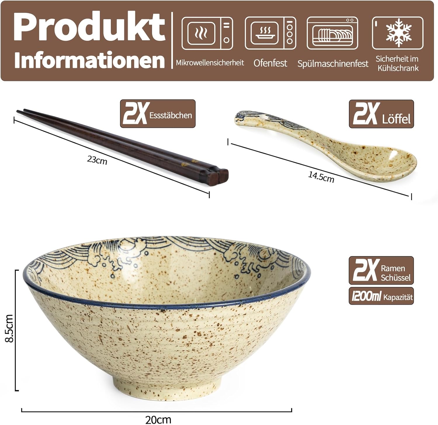 Genussvoller Ramen-Traum: Das keramische Schüsselset für wahre Japan-Fans!