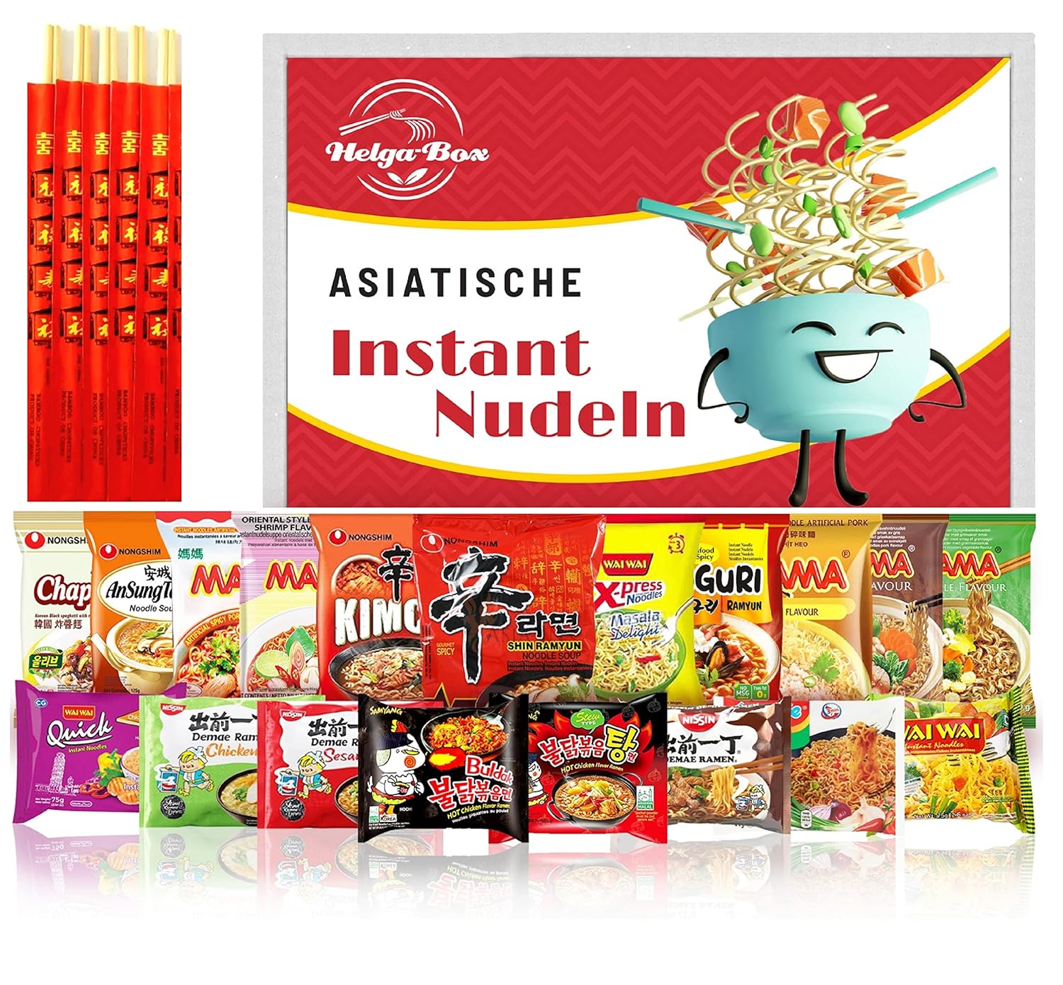 Die ultimative HELGA-BOX: 12 köstliche Asia Instant Nudeln im Test!