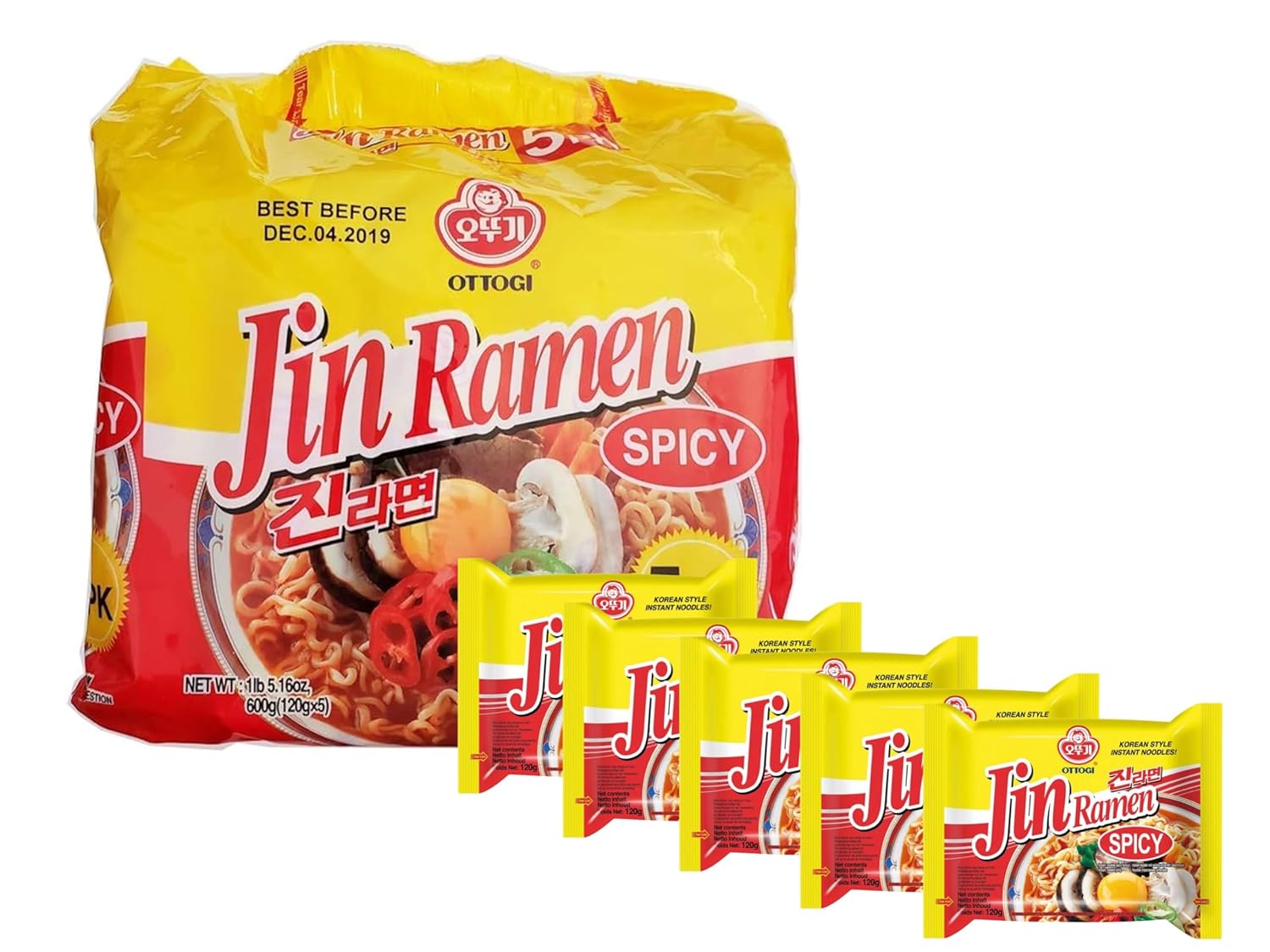 Ottogi Jin Ramen Spicy: Der perfekte Genuss für Liebhaber scharfer Nudeln!
